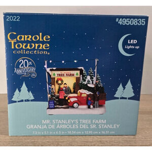 Rare Carole Towne Collection ~ Mr. Stanley's Tree Farm LED Lighted Village Scene